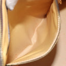 CELINE C Macadam Canvas Boston Bag Brown Gold Auth gh2216A-22