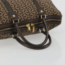 CELINE C Macadam Canvas Boston Bag Brown Gold Auth gh2216A-7