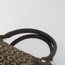 CELINE C Macadam Canvas Boston Bag Brown Gold Auth gh2216A-8