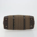 CELINE C Macadam Canvas Boston Bag Brown Gold Auth gh2216A-5