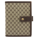 GUCCI GG Supreme Book Cover Day PVC Beige Gold Auth gh2217-2