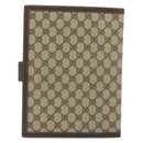 GUCCI GG Supreme Book Cover Day PVC Beige Gold Auth gh2217-3