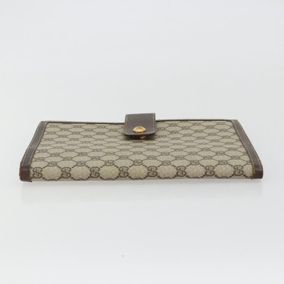 GUCCI GG Supreme Book Cover Day PVC Beige Gold Auth gh2217