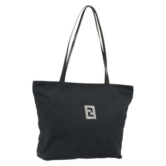 FENDI Zucca Canvas Mamma Baguette Tote Bag Brown Black Auth gh2218A