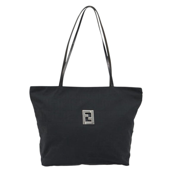 FENDI Zucca Canvas Mamma Baguette Tote Bag Brown Black Auth gh2218A