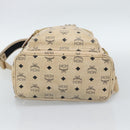 MCM Vicetos Logogram Backpack PVC Beige Gold Auth gh2219-5