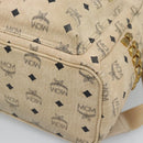MCM Vicetos Logogram Backpack PVC Beige Gold Auth gh2219-15
