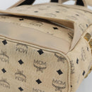 MCM Vicetos Logogram Backpack PVC Beige Gold Auth gh2219-17