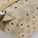 MCM Vicetos Logogram Backpack PVC Beige Gold Auth gh2219-18