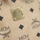 MCM Vicetos Logogram Backpack PVC Beige Gold Auth gh2219-12