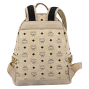 MCM Vicetos Logogram Backpack PVC Beige Gold Auth gh2219-2