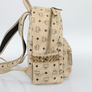 MCM Vicetos Logogram Backpack PVC Beige Gold Auth gh2219-3
