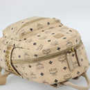 MCM Vicetos Logogram Backpack PVC Beige Gold Auth gh2219-6