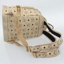 MCM Vicetos Logogram Backpack PVC Beige Gold Auth gh2219-9
