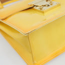 LOUIS VUITTON Monogram Vernis Spring Street Bag Lime Yellow M91068 Auth gh2220A-14