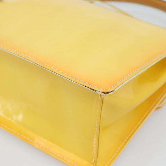 LOUIS VUITTON Monogram Vernis Spring Street Bag Lime Yellow M91068 Auth gh2220A