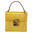 LOUIS VUITTON Monogram Vernis Spring Street Bag Lime Yellow M91068 Auth gh2220A-13
