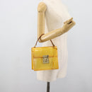 LOUIS VUITTON Monogram Vernis Spring Street Bag Lime Yellow M91068 Auth gh2220A-21