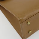 Coach Hand Bag Leather 2way Brown Gold Auth gh2221-16