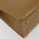 Coach Hand Bag Leather 2way Brown Gold Auth gh2221-18