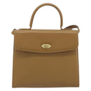 Coach Hand Bag Leather 2way Brown Gold Auth gh2221-13