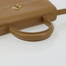 Coach Hand Bag Leather 2way Brown Gold Auth gh2221-7