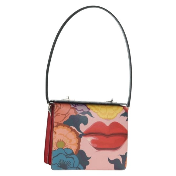 PRADA Shoulder Bag Safiano leather Multicolor Silver Auth gh2222SM
