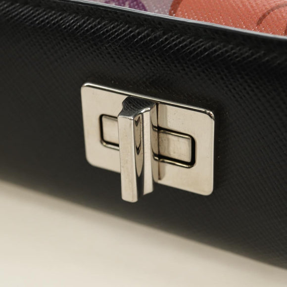 PRADA Shoulder Bag Safiano leather Multicolor Silver Auth gh2222SM