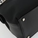 Salvatore Ferragamo Hand Bag Canvas Black Silver Auth gh2223-14