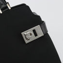 Salvatore Ferragamo Hand Bag Canvas Black Silver Auth gh2223-17