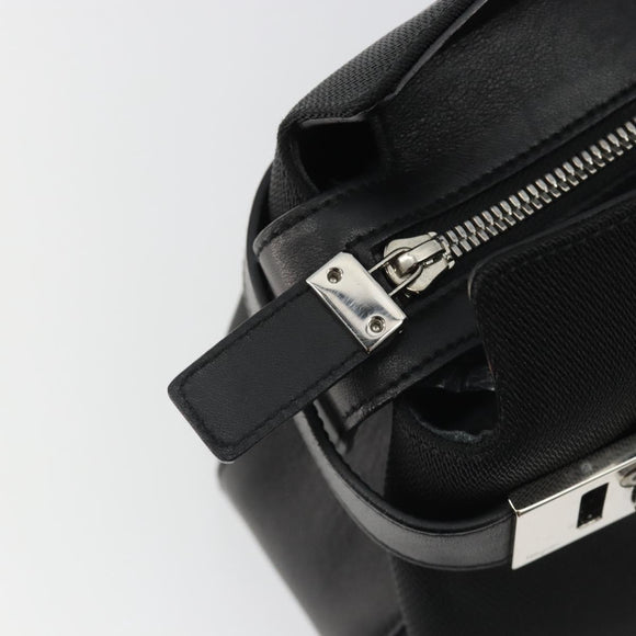 Salvatore Ferragamo Hand Bag Canvas Black Silver Auth gh2223