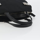 Salvatore Ferragamo Hand Bag Canvas Black Silver Auth gh2223-7
