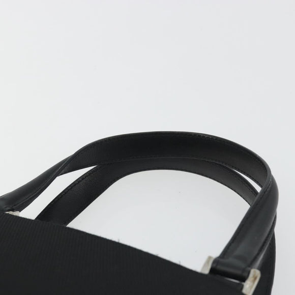 Salvatore Ferragamo Hand Bag Canvas Black Silver Auth gh2223