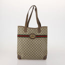 GUCCI GG Supreme Sherry Line Shoulder Bag PVC 2 Set Beige Navy Auth gh2228-2