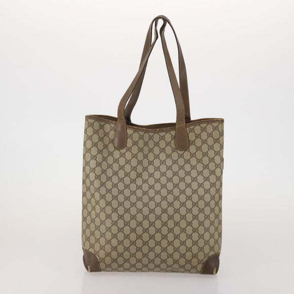 GUCCI GG Supreme Sherry Line Shoulder Bag PVC 2 Set Beige Navy Auth gh2228
