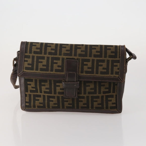 FENDI Celine MCM Clutch Bag Shoulder Bag Canvas Leather 5 Set Brown Auth gh2229