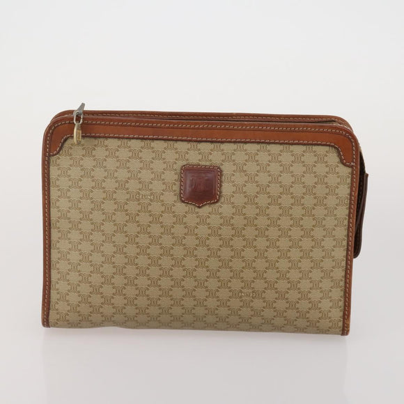 FENDI Celine MCM Clutch Bag Shoulder Bag Canvas Leather 5 Set Brown Auth gh2229