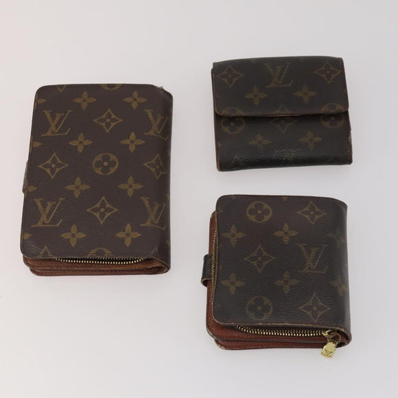LOUIS VUITTON PRADA Monogram Wallet Nylon 6 Set Black LV Auth gh2230