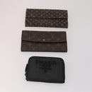 LOUIS VUITTON PRADA Monogram Wallet Nylon 6 Set Black LV Auth gh2230-2
