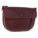 CARTIER Must Line Shoulder Bag Leather Bordeaux Gold Tone Auth gh2231-1