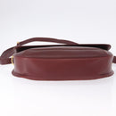 CARTIER Must Line Shoulder Bag Leather Bordeaux Gold Tone Auth gh2231-6