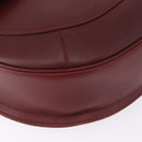 CARTIER Must Line Shoulder Bag Leather Bordeaux Gold Tone Auth gh2231-15
