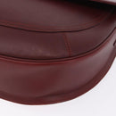 CARTIER Must Line Shoulder Bag Leather Bordeaux Gold Tone Auth gh2231-16