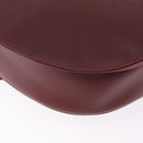 CARTIER Must Line Shoulder Bag Leather Bordeaux Gold Tone Auth gh2231-17