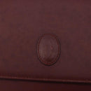 CARTIER Must Line Shoulder Bag Leather Bordeaux Gold Tone Auth gh2231-19