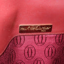 CARTIER Must Line Shoulder Bag Leather Bordeaux Gold Tone Auth gh2231-20