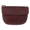 CARTIER Must Line Shoulder Bag Leather Bordeaux Gold Tone Auth gh2231-13