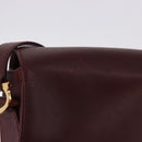 CARTIER Must Line Shoulder Bag Leather Bordeaux Gold Tone Auth gh2231-3