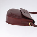 CARTIER Must Line Shoulder Bag Leather Bordeaux Gold Tone Auth gh2231-4
