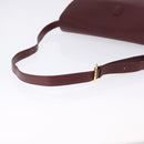 CARTIER Must Line Shoulder Bag Leather Bordeaux Gold Tone Auth gh2231-8